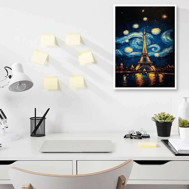 پوستر کارنيکا طرح شب پرستاره فانتزی ون‌گوگ Fantasy Starry Night Van Gogh کد 51303 مجموعه 8 عددی