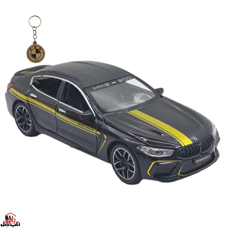 ماکت ماشین ناب سل مدل بی ام و فلزی چراغدار موزیکال BMW M8 MANHART به همراه جاسوییچی