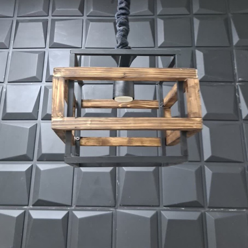 لوستر 1 شعله شاهان تک مدل wood.18