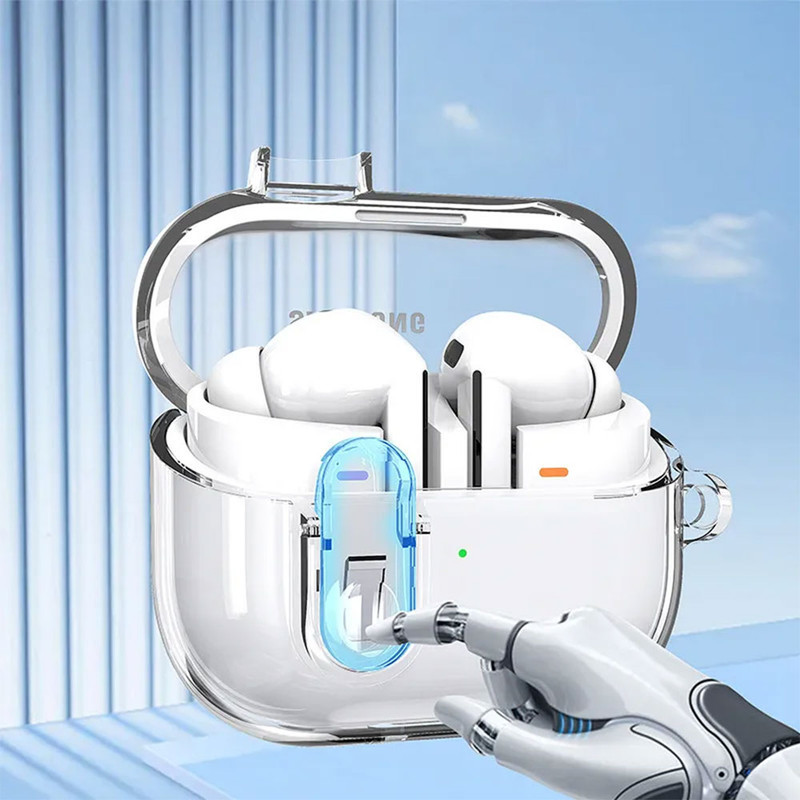 کاور انتک مدل Clear Protective مناسب برای کیس هدفون بی سیم سامسونگ Galaxy Buds 3  3 Pro به همراه آویز