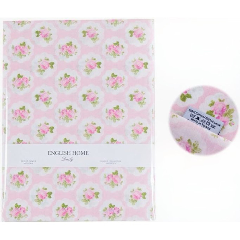 روکش لحاف پنبه انگلیش هوم مدل Rosy Rose یک نفره سایز 220x160 سانتی‌متر