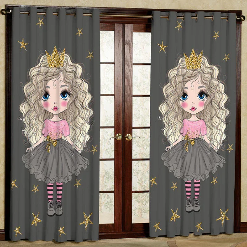 پرده کودک چاپی هازان مدل دختر پانچی کد 13 سایز 140x200 سانتی متر