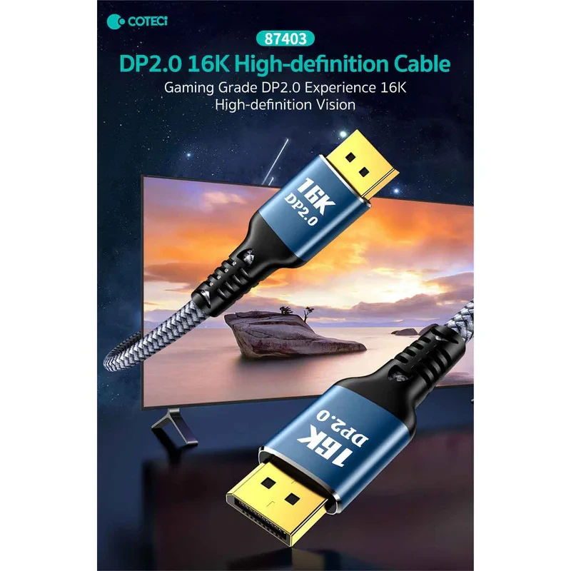 کابل Display Port کوتتسی مدل 87403 طول 2 متر