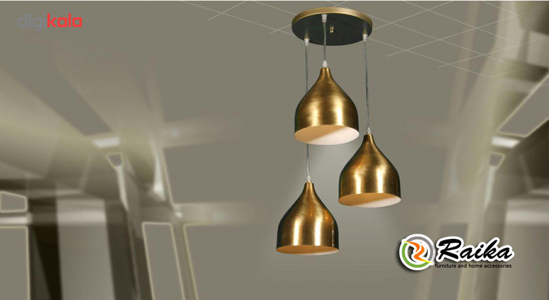 لوستر رایکا 3 شعله مدل شیپوری کوتاه کد ROS760