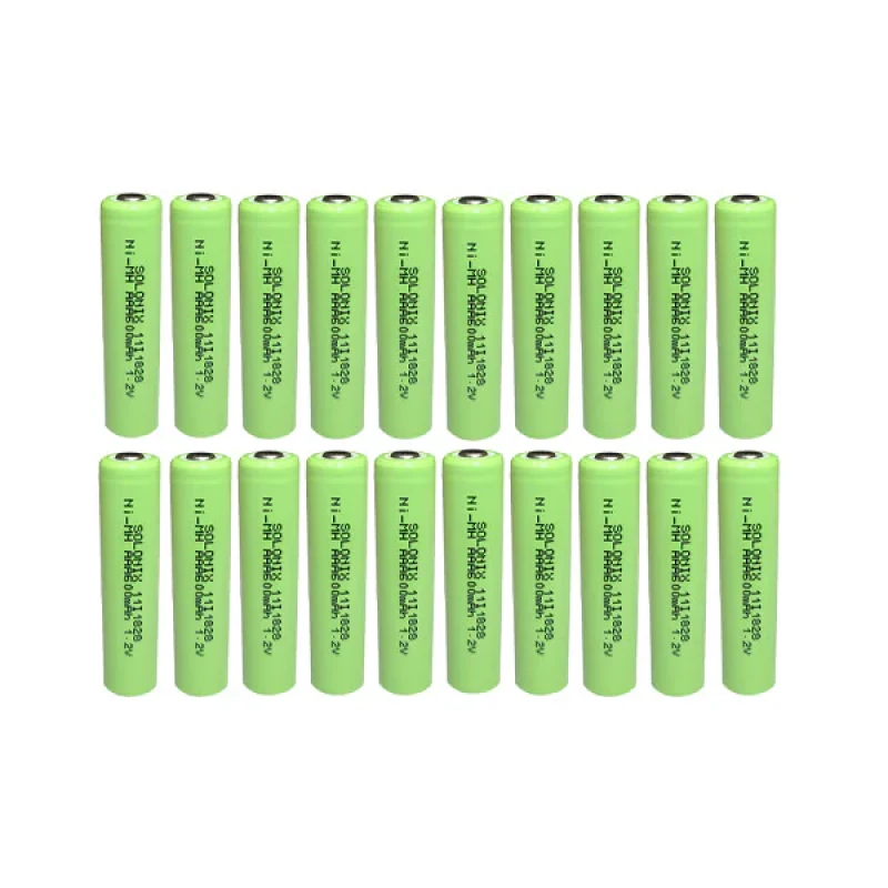 باتری نیم قلمی قابل شارژ سولونیکس مدل Ni-MH 600mAh FLAT مجموعه 20 عددی