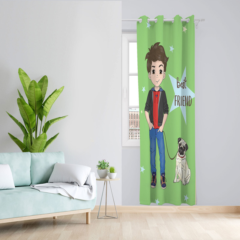 پرده مدل اتاق کودک مخمل پانچی طرح پسرانه کد 4694 سایز 140x280 سانتی متر