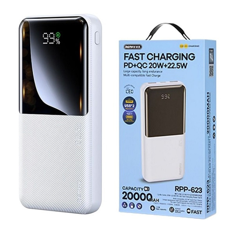 پاوربانک ریمکس مدل RPP-623 ظرفیت 20000 میلی آمپر ساعت