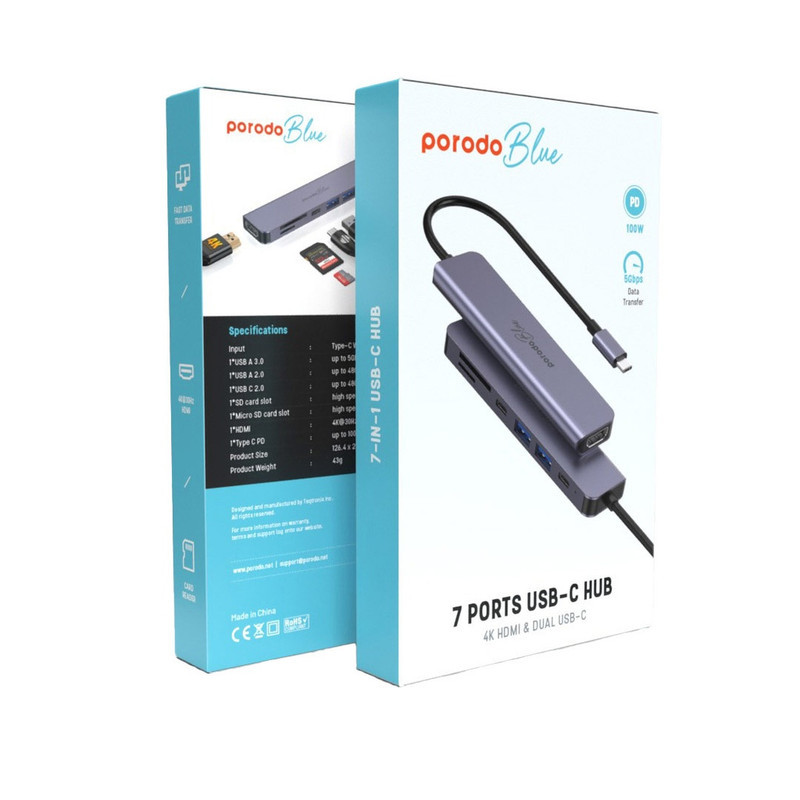 هاب 7 پورت USB-C پرودو مدل PB-71HBC