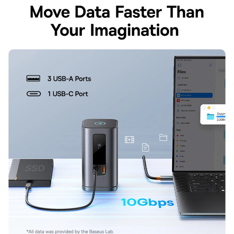 هاب 11 پورت USB-C بیسوس مدل BS-OH137  Spacemate Series