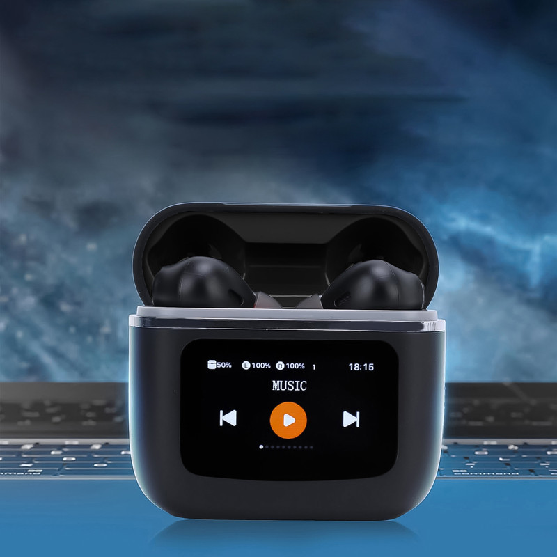 هدفون بلوتوثی لوکسار مدل T68 Pro با نویز کنسلینگ فعال (ANC)، نویز کنسلینگ میکروفون (ENC)، قابلیت پخش صدای محیطی (Transparency)، درگاه شارژ USB Type-C، دارای نمایشگر روی محفظه شارژ، پشتیبانی از فرمان لمسی، مقاوم در برابر رطوبت و عرق، استاندارد ضد آب IPX4