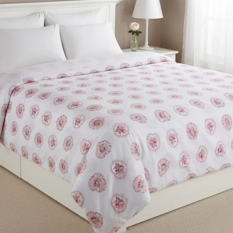 روکش لحاف ساتن-پنبه انگلیش هوم مدل Rose Passion  یک نفره سایز 220x160 سانتی‌متر