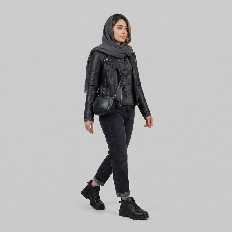 نیم بوت زنانه چرم وحید مدل الکس کد 8914