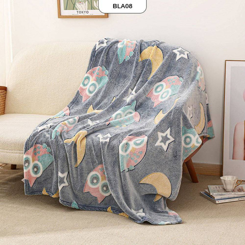 پتو مدل شبنما طرح جغد یک نفره سایز 150×210 سانتی‌متر