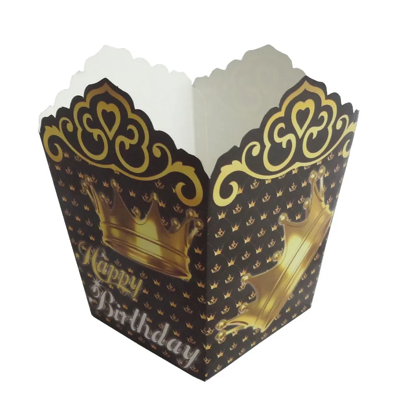 ظرف پاپ کورن کد 002 طرح تاج بسته 10 عددی
