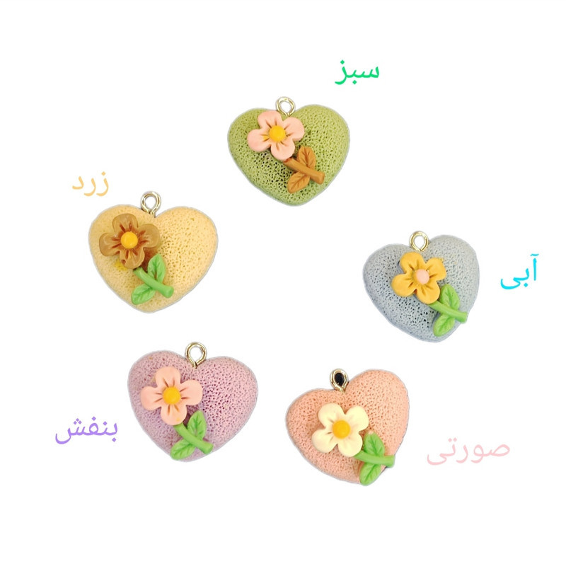 آویز موبایل مدل قلب گلدار
