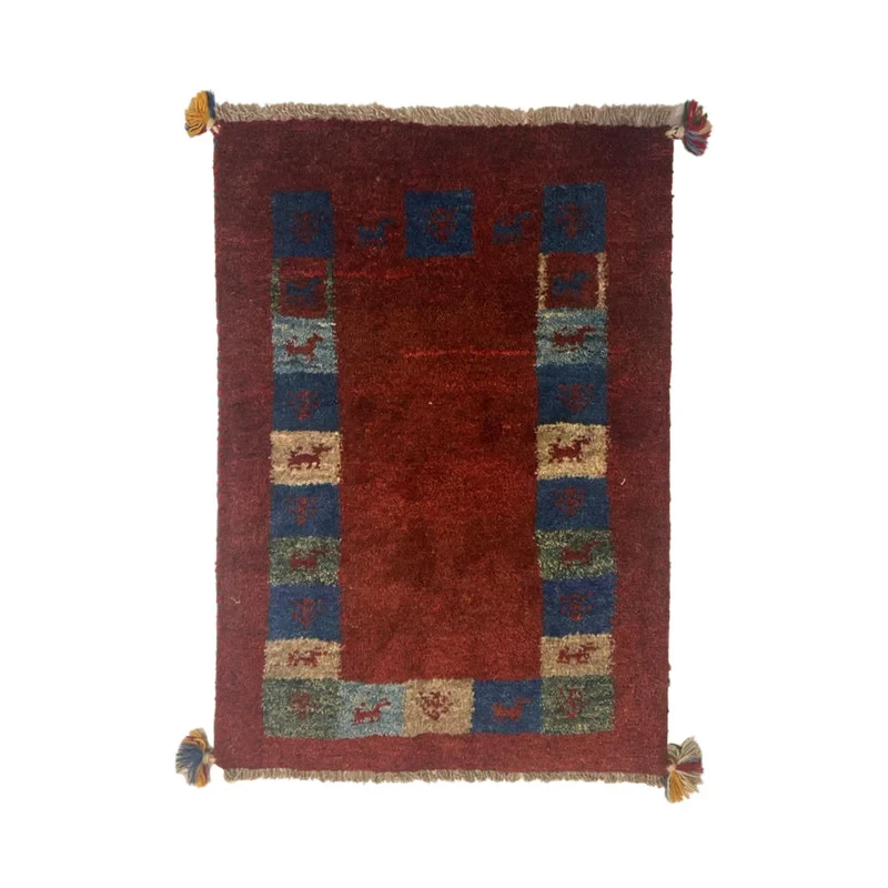 گبه دستباف نیم متری مدل بافت قشقای شیراز کد NKP-sgp56