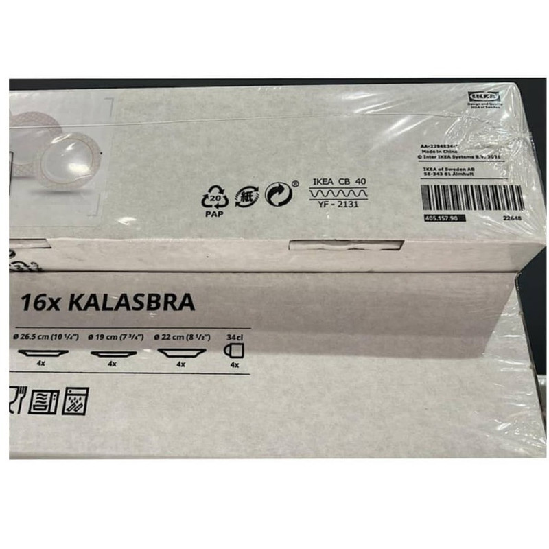 سرویس غذاخوری 16 پارچه 4 نفره ایکیا مدل KALASBRA