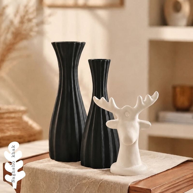 گلدان دکوری مدل ZHIVA مجموعه ۳ عددی