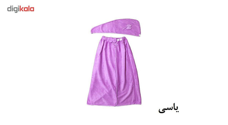 حوله استخری مدل دکلته سایز متوسط به همراه کلاه حوله ای