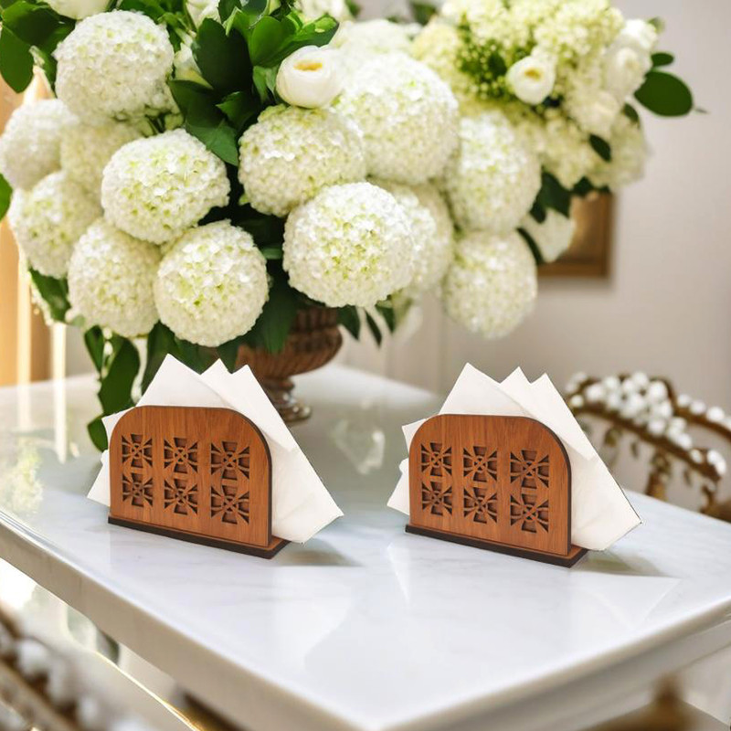 جای دستمال کاغذی مدل فروردین طرح نقوش مجموعه 2 عددی