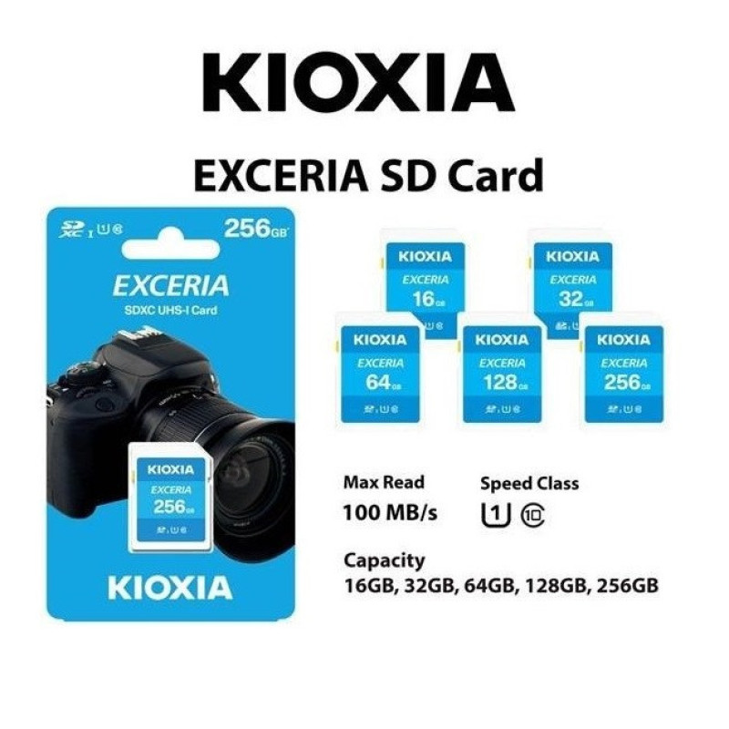 کارت حافظه SDXC کیوکسیا مدلEXCERIA کلاس10 استانداردUHS-1 سرعت100MBps ظرفیت 256 گیگابایت