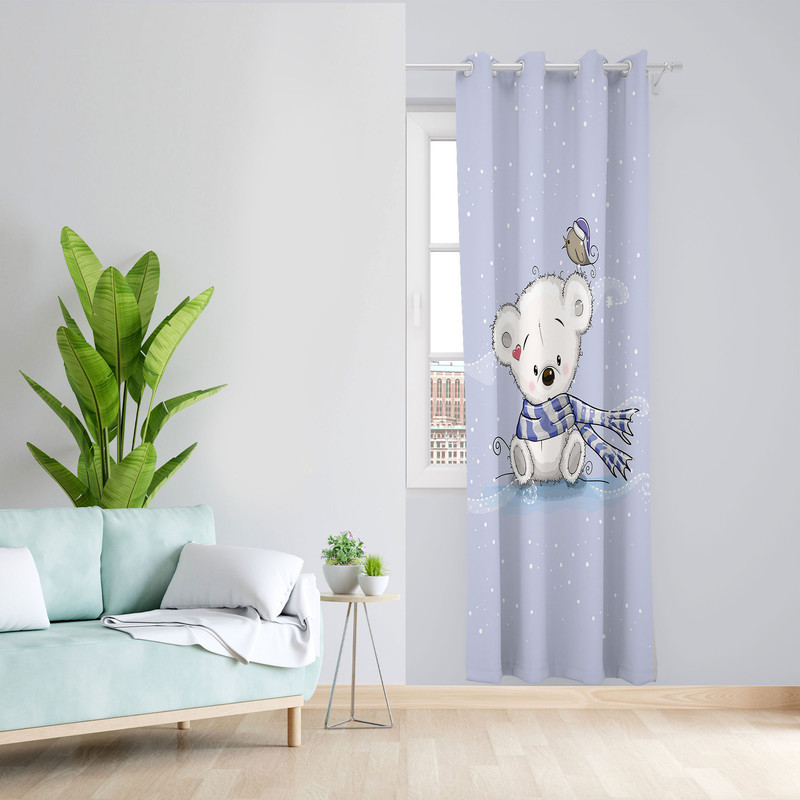 پرده مدل اتاق کودک مخمل پانچی طرح پسرانه کد 4825 سایز 140x280 سانتی متر