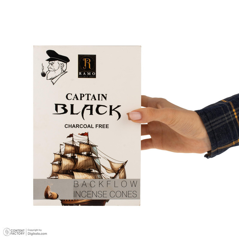 عود رامو مدل آبشاری رایحه ادکلن CAPTAIN BLACK بسته 10 عددی