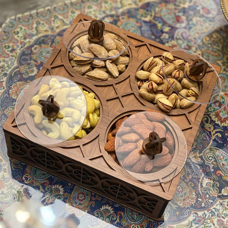 جعبه پذیرایی مدل چوبی نفیس کد 206