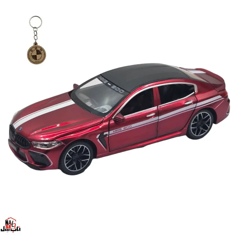 ماکت ماشین ناب سل مدل بی ام و فلزی چراغدار موزیکال BMW M8 MANHART به همراه جاسوییچی