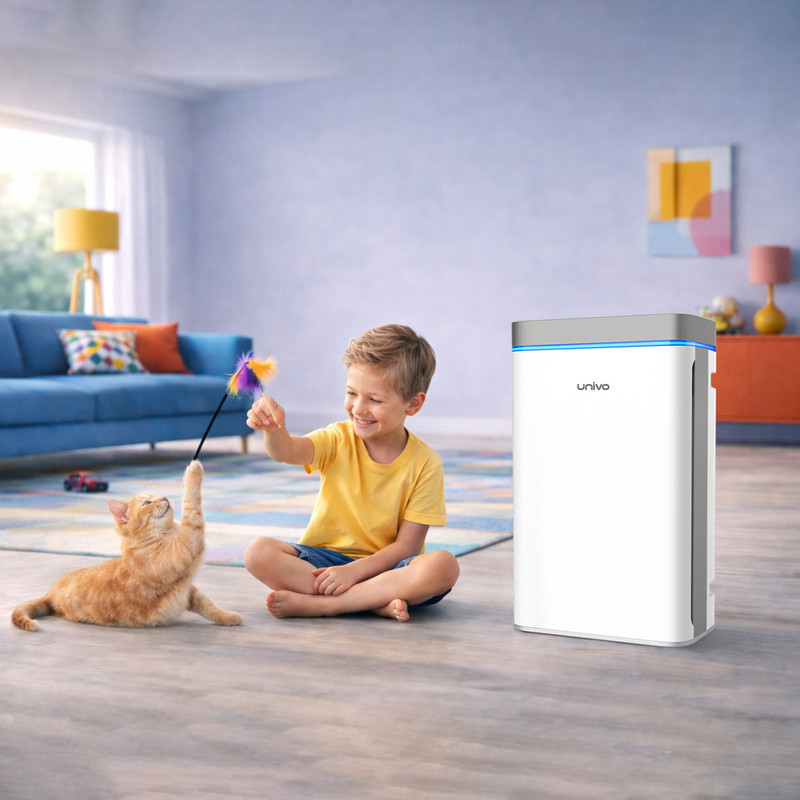 دستگاه تصفیه‌کننده هوا خانگی پنج مرحله‌ای یونیوو مدل UAir Cloud 480 Hydra به همراه فیلتر