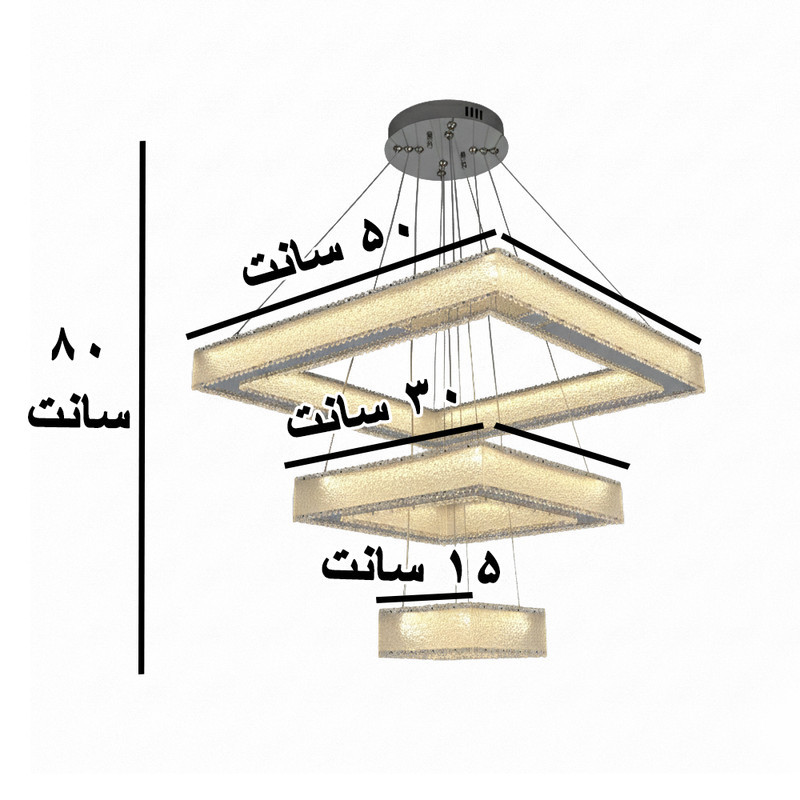 لوستر سه حلقه ژرفا مدل مدرن کد 503015