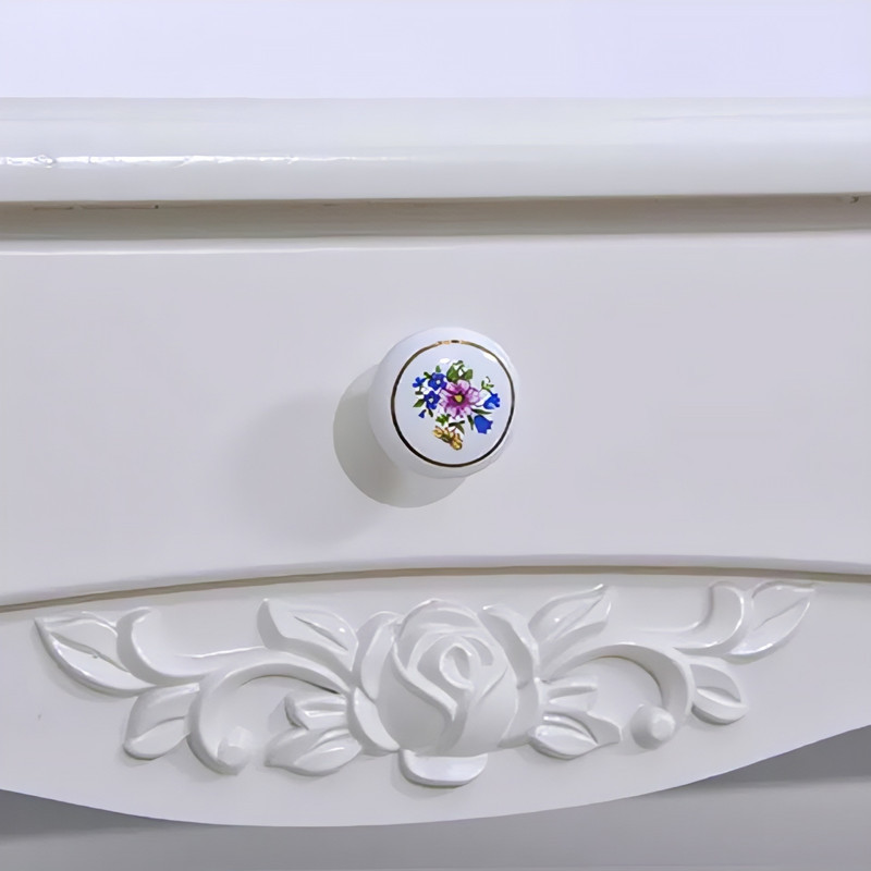 دستگیره کابینت مدل سرامیک گل تکپیچ بسته 2 عددی