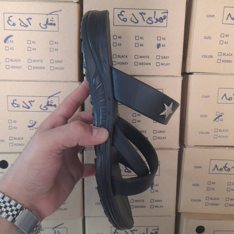دمپایی لاانگشتی مردانه چرم مصنوعی مدل طبی روز اذرخش