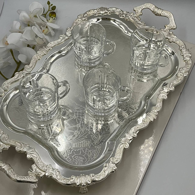 سینی مدل پایه دار برنجی