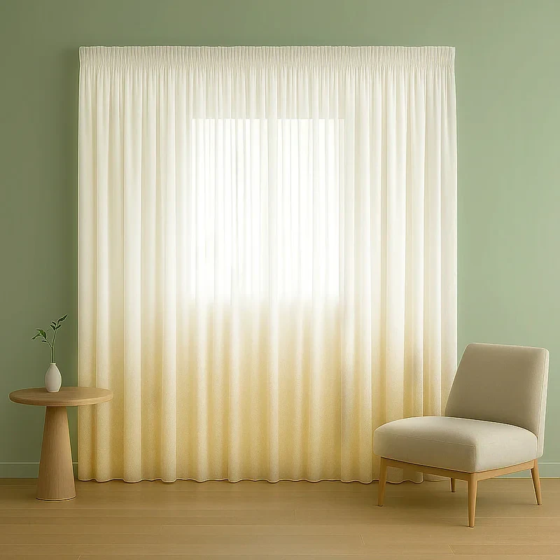 پرده تیکو دکو مدل دوخت ساده حریر ژورژت طلا کوب سایز 280*600 سانتی‌متر