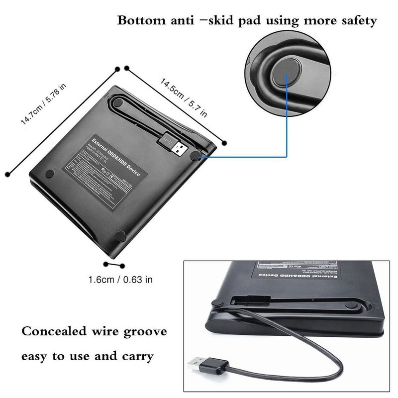 قاب تبدیل درایو DVD اینترنال به اکسترنال مدل 9.5-usb 2.0