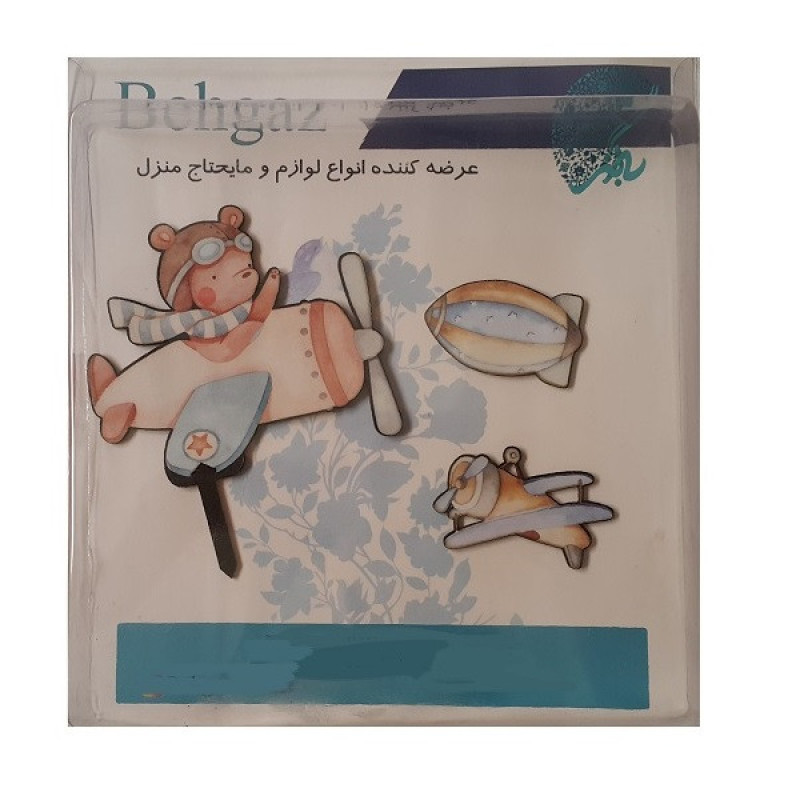 ابزار تزیین کیک به گز مدل خرس خلبان مجموعه 3 عدی