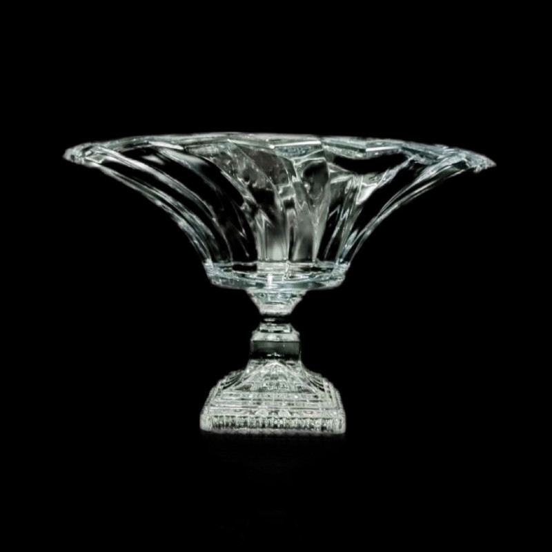 سرویس پذیرایی 16 پارچه کریستال بوهمیا مدل فلاور پیچ 3D کد 800 ساخت جمهوری چک مناسب شستشو در ماشین ظرفشویی شامل 6 پیاله آجیل‌خوری، 6 پیش‌دستی آجیل‌خوری، 1 کاسه آجیل‌خوری پایه‌دار