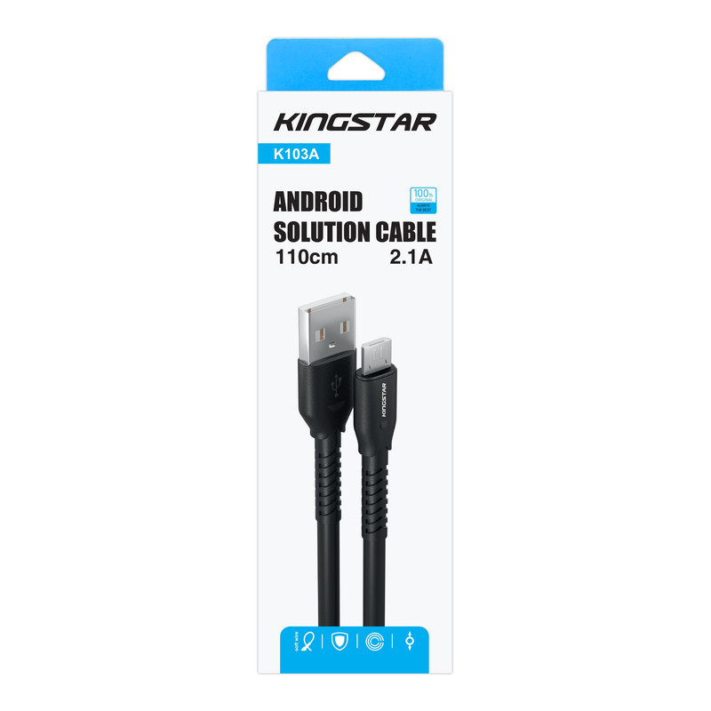 کابل تبدیل USB به microUSB کینگ استار مدل K103A طول 1.1 متر