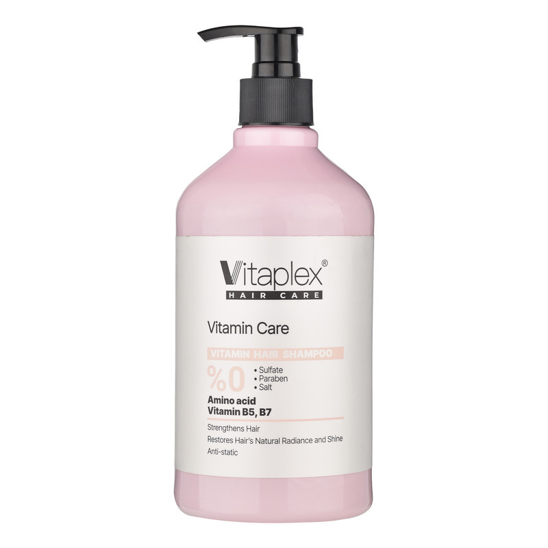 شامپو مو ویتاپلکس مدل Vitamin Care 01 مناسب موهای خشک و معمولی حجم 500 میلی لیتر