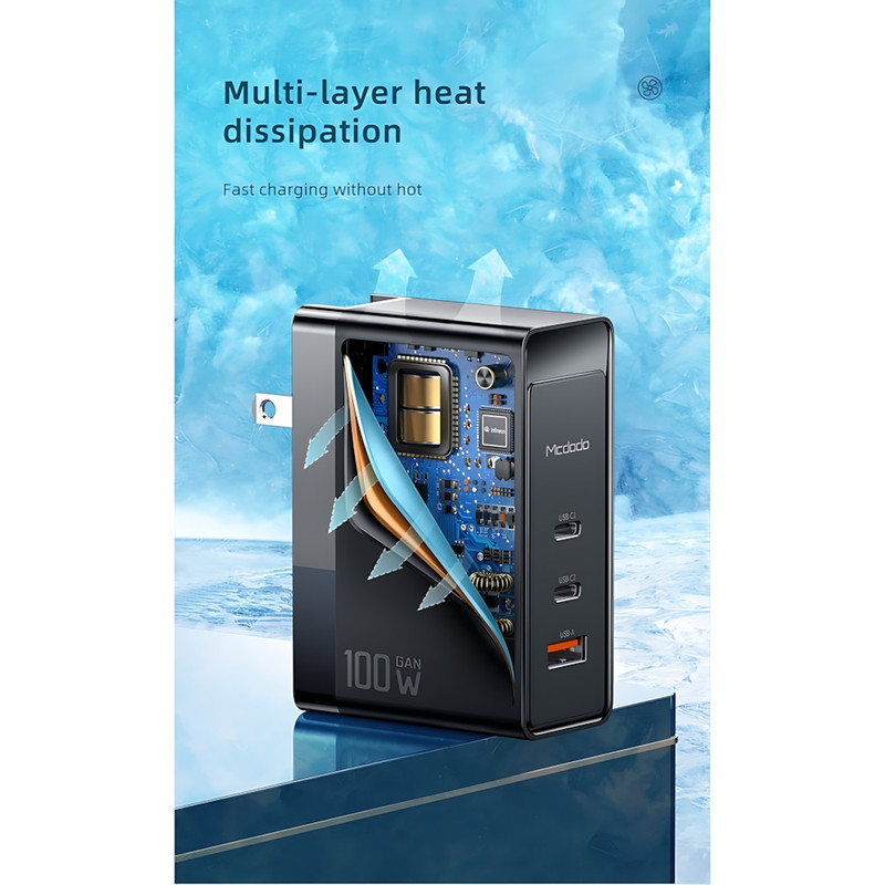 شارژر دیواری 100 وات مک دودو مدل CH-8105 Pro به همراه کابل تبدیل USB-C