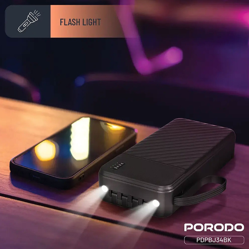 پاوربانک 10.5 وات پرودو مدل Piano PDPBJ34BK ظرفیت 20000 میلی‌آمپرساعت