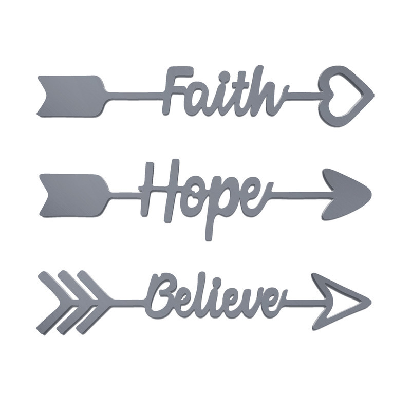 دیوارکوب آرتافرین مدل Believe Faith Hope مجموعه 3 عددی