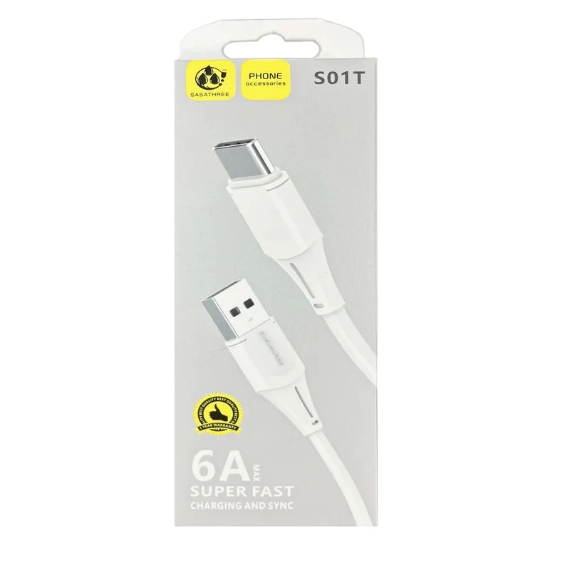 کابل تبدیل USB به USB-C ساساتیری مدل S01T طول 1 متر