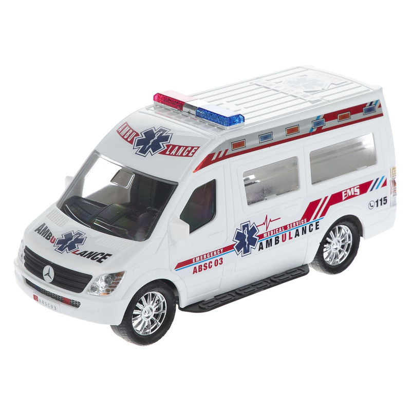 ماشین بازی آمبولانس پلاستیکی دورج توی مدل ABSCO3 با بدنه مقاوم، وزن سبک 310 گرمی و طراحی الهام‌گرفته از نمونه واقعی