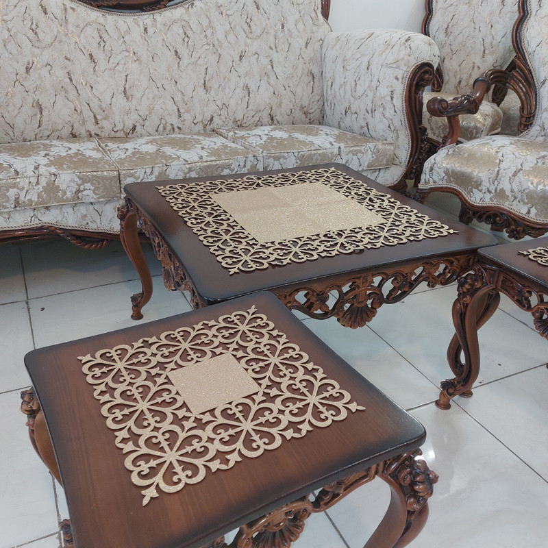 ست رومیزی 3 تکه مدل نیلوفر کد 6060