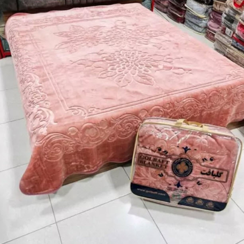 پتو گلبافت مدل الوان برجسته کد 350 سایز 240x220 سانتی متر