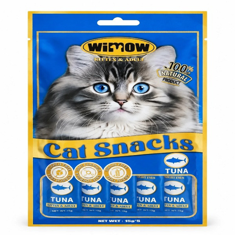 بستنی گربه ویموو مدل Cat Snacks طعم ماهی تن وزن 15 گرم بسته 5 عددی