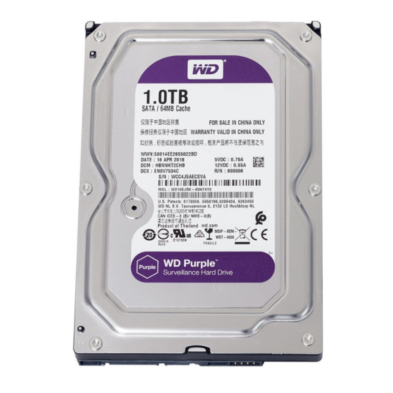هارددیسک اینترنال وسترن دیجیتال مدل Purple WD10EJRX ظرفیت 1 ترابایت