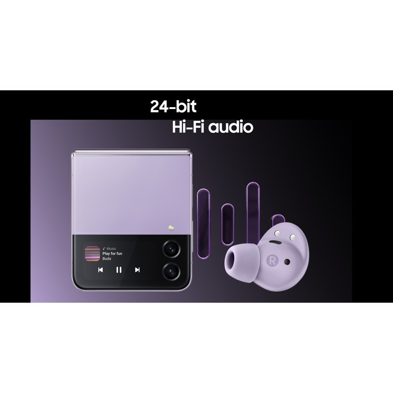 هدفون بلوتوثی سامسونگ مدل Galaxy Buds2 Pro با نویز کنسلینگ فعال (ANC)، درگاه شارژ USB Type-C، دارای میکروفون سه‌گانه، مقاوم در برابر رطوبت و عرق، مجهز به سنسور شتاب‌سنج و مقاومت در برابر آب IPX7
